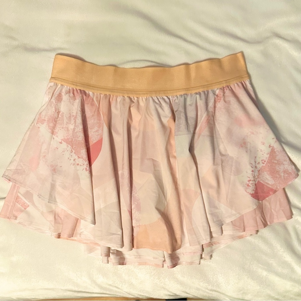 Lululemon Court Rival High Rise HR Tennis Skirt 12 Pink Peach GGLM Skort Sporty